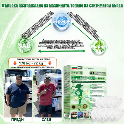 👩‍⚕️ 𝐂𝐨𝐚𝐮𝐨𝐨® 𝐌𝐨𝐫𝐢𝐧𝐠𝐚 × 𝐁𝐞𝐫𝐛𝐞𝐫𝐲𝐧𝐚 × 𝐀𝐌𝐏𝐊 𝟏𝟎 в 𝟏 – Нано микроиглен пластир за отслабване|Само 𝟏× дневно ✅ Видими промени за 𝟕 дни – при затлъстяване, сърдечно-съдово здраве, диабет и ставни проблеми