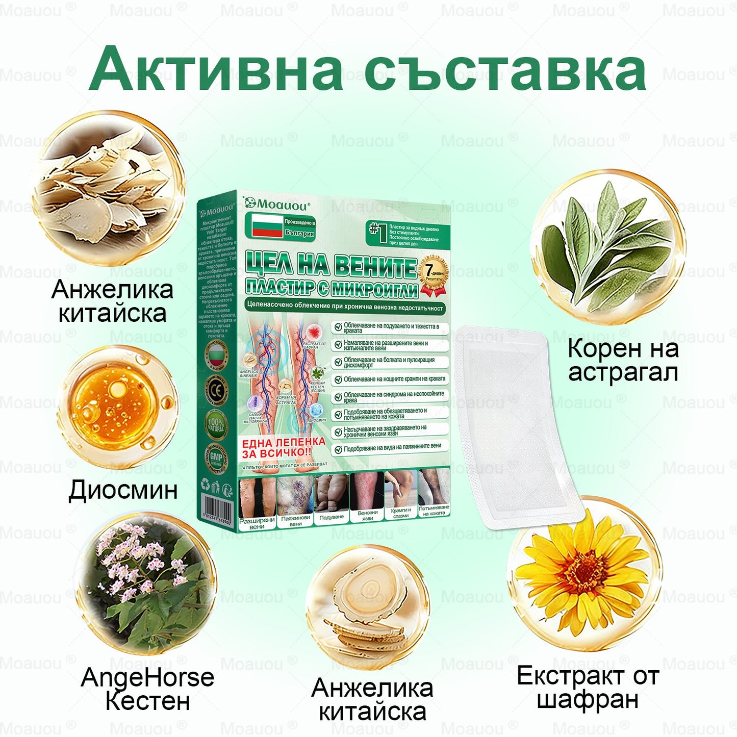 👨‍⚕️✅✅Moauou® Микроиглен пластир за таргетирано действие при разширени вени ⚡Незабавно облекчение, дълготраен ефект — специална промоция